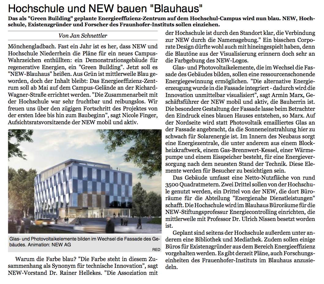 Rheinische Post Erkelenz Wegberg Hueckelhoven Wassenberg Hochschule und NEW bauen Blauhaus 1 copy 2